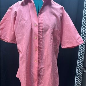 Men's Short-Sleeve Button-Down Shirt in Rose Pink